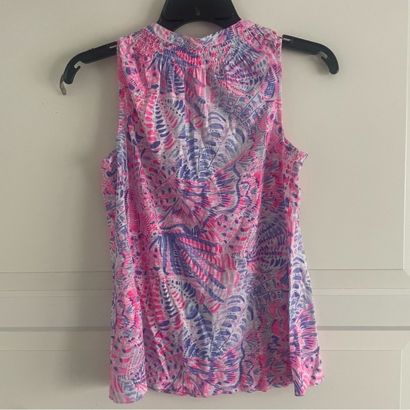 Lilly Pulitzer Essie pink print tank top 20834 - Picture 5 of 11